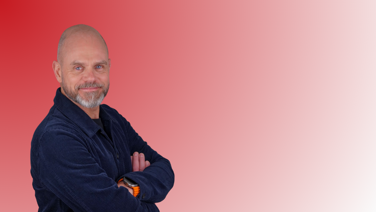 Stefan - Säljare röd bakgrund